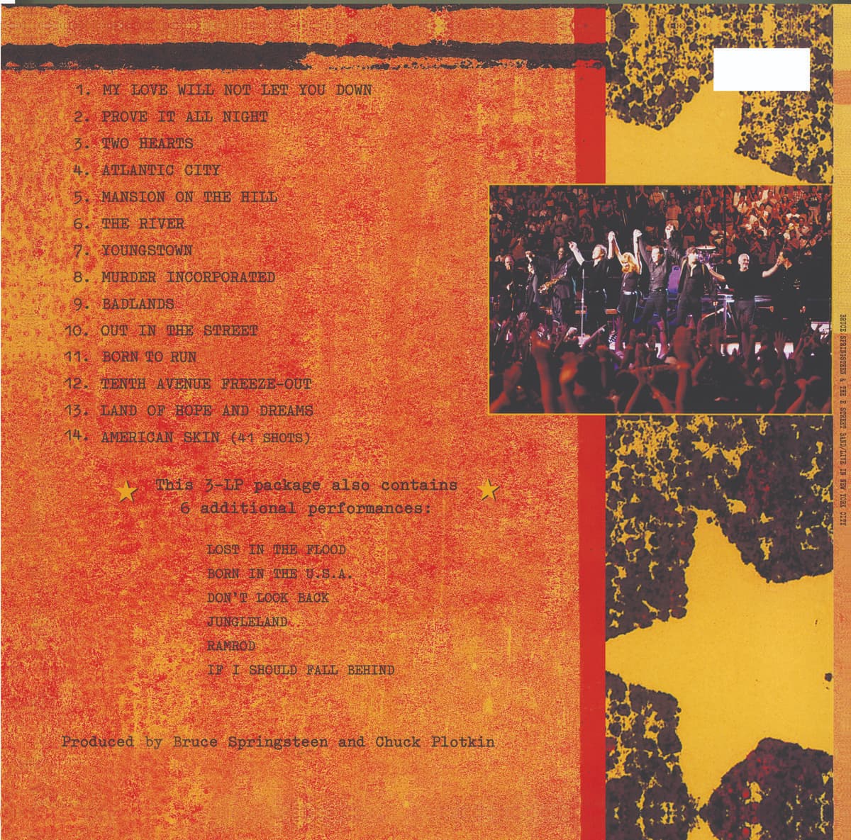Bruce Springsteen Live in New York City back cover