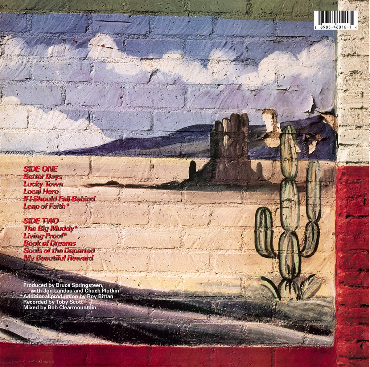 Bruce Springsteen Lucky Town back cover