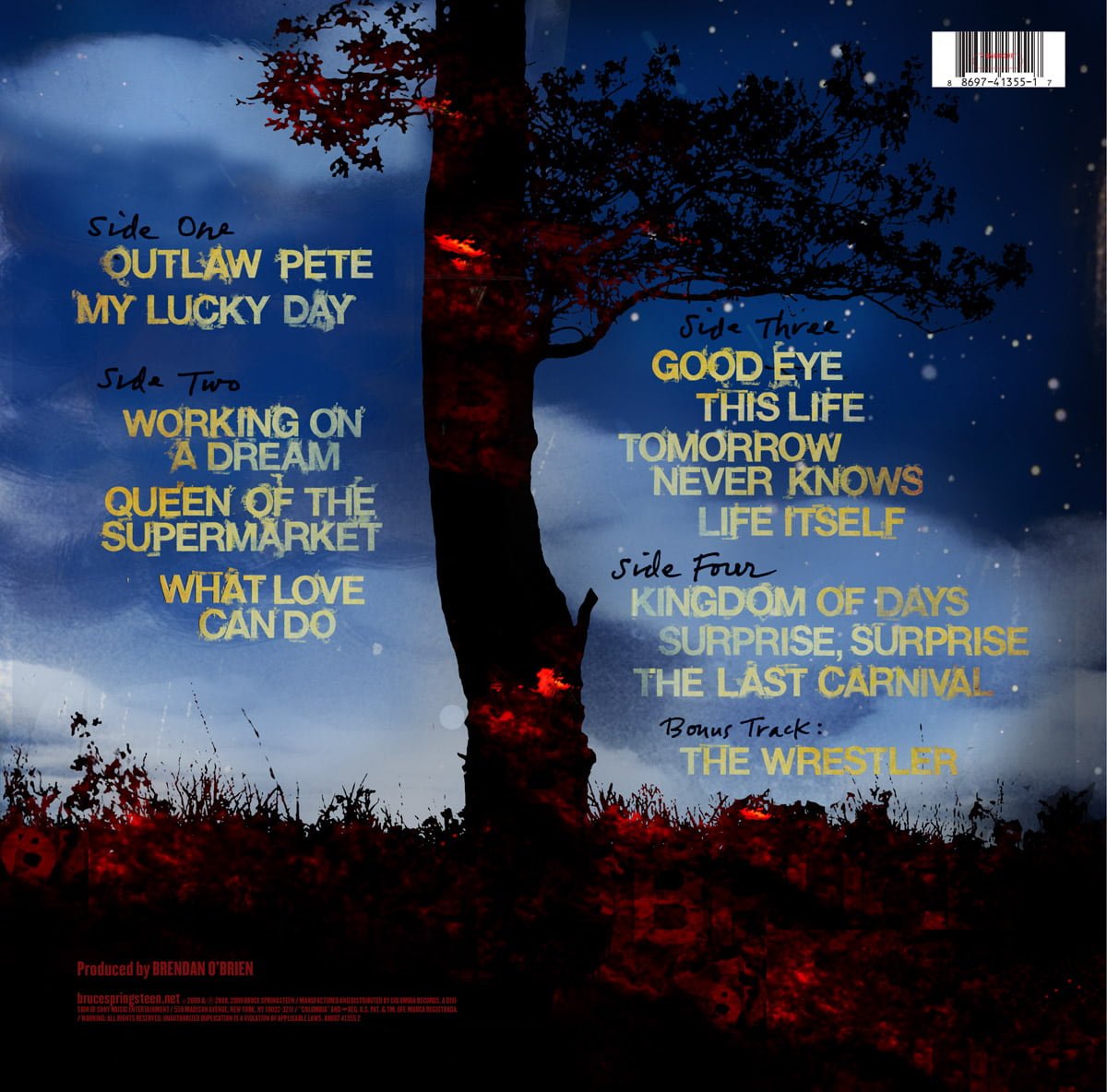 Bruce Springsteen Working on a Dream back cover